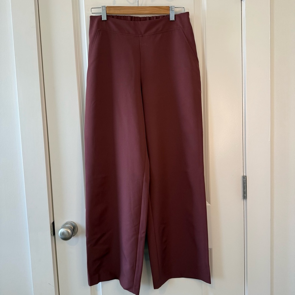Prologue Burgundy Wide-Leg Pants Size S | Elastic Waist | Minimalist Style